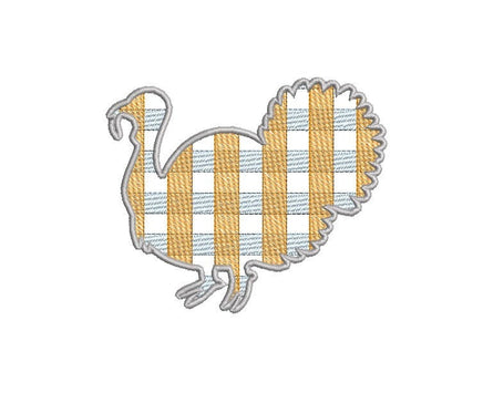 Plaid Turkey Thanksgiving Machine Embroidery Design, 3 sizes, Turkey embroidery design, 4x4 Hoop, 5x7 Hoop