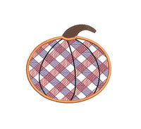 Plaid Pumpkin Thanksgiving Machine Embroidery Design, 3 sizes, Pumpkin embroidery design, 4x4 Hoop, 5x7 Hoop