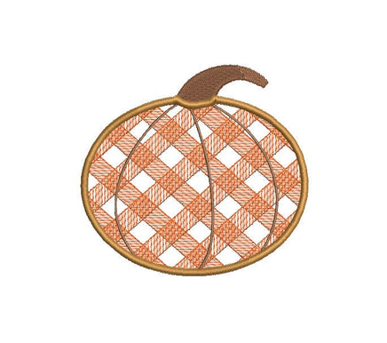 Plaid Pumpkin Thanksgiving Machine Embroidery Design, 3 sizes, Pumpkin embroidery design, 4x4 Hoop, 5x7 Hoop