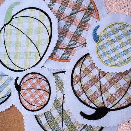 Plaid Pumpkin Thanksgiving Machine Embroidery Design, 3 sizes, Pumpkin embroidery design, 4x4 Hoop, 5x7 Hoop