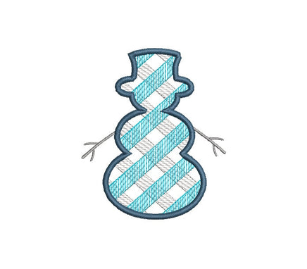 Plaid Snowman Machine Embroidery Design, 3 Sizes, Plaid Christmas Embroidery Design