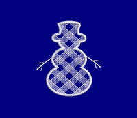 Plaid Snowman Machine Embroidery Design, 3 Sizes, Plaid Christmas Embroidery Design