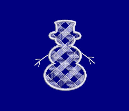 Plaid Snowman Machine Embroidery Design, 3 Sizes, Plaid Christmas Embroidery Design