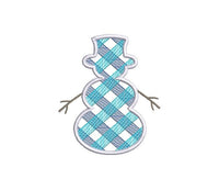 Plaid Snowman Machine Embroidery Design, 3 Sizes, Plaid Christmas Embroidery Design