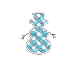 Plaid Snowman Machine Embroidery Design, 3 Sizes, Plaid Christmas Embroidery Design - sproutembroiderydesigns
