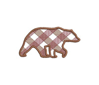 Plaid Bear Machine Embroidery Design, 3 sizes, Plaid Christmas Embroidery Design