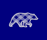 Plaid Bear Machine Embroidery Design, 3 sizes, Plaid Christmas Embroidery Design