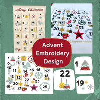 Christmas Advent Calendar Embroidery Design, Quick Stitch, Advent machine embroidery design