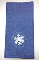Some of My Best Friends Are Flakes Winter Snowflake Machine Embroidery Design / towel embroidery / christmas / blue white / best friend - sproutembroiderydesigns