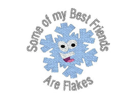 Some of My Best Friends Are Flakes Winter Snowflake Machine Embroidery Design / towel embroidery / christmas / blue white / best friend - sproutembroiderydesigns