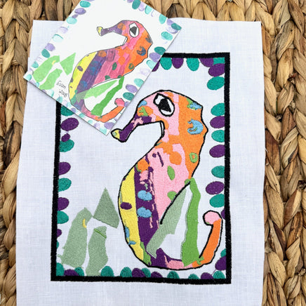 Digitize your artwork into an embroidery design. Custom embroidery designs.