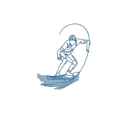 Surfer Machine Embroidery Design, 2 sizes, surfing embroidery design, surf embroidery design, surfer embroidery design, surfing pattern