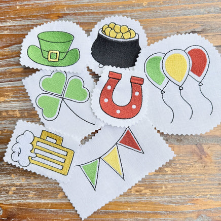 St. Patrick's Day Machine Embroidery Design Collection, 7 Designs, Clover design, beer embroidery, horseshoe embroidery design