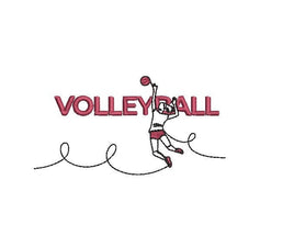 Volleyball Embroidery Machine Desig - sproutembroiderydesigns