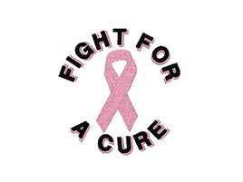 Fight For A Cure Pink Cancer Ribbon Embroidery Machine - sproutembroiderydesigns