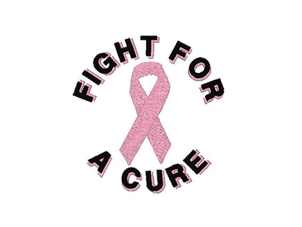 Fight For A Cure Pink Cancer Ribbon Embroidery Machine