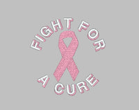 Fight For A Cure Pink Cancer Ribbon Embroidery Machine