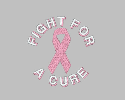 Fight For A Cure Pink Cancer Ribbon Embroidery Machine