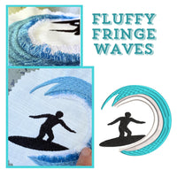 Wave Fringe Surf Machine Embroidery Design, 2 sizes, surfing embroidery design, surf embroidery design, surfer embroidery design