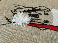 Christmas Golden Retriever Santa Dog Fringe Machine Embroidery Design - sproutembroiderydesigns