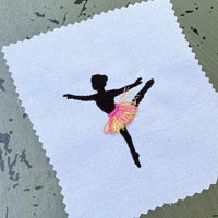 Fringe Tutu Ballerina Machine Embroidery Design, Fringe Ballet embroidery design, 4x4 hoop, Dance Bag Embroidery, Fluffy tutu design