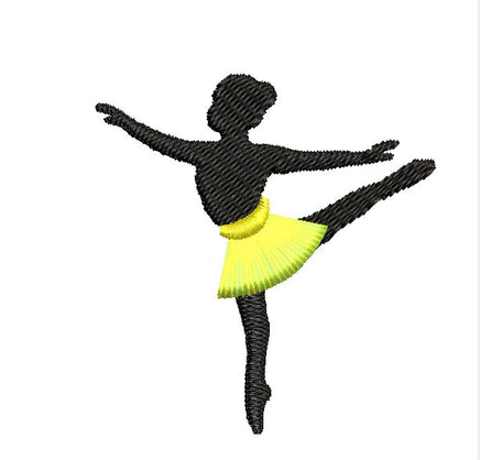 Fringe Tutu Ballerina Machine Embroidery Design, Fringe Ballet embroidery design, 4x4 hoop, Dance Bag Embroidery, Fluffy tutu design