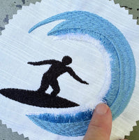 Wave Fringe Surf Machine Embroidery Design, 2 sizes, surfing embroidery design, surf embroidery design, surfer embroidery design