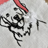 Christmas Golden Retriever Santa Dog Fringe Machine Embroidery Design
