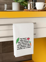 My heart says wine and my stomach says chocolate Embroidery Design, 2 sizes, Eat a salad funny design, kitchen towel embroidery