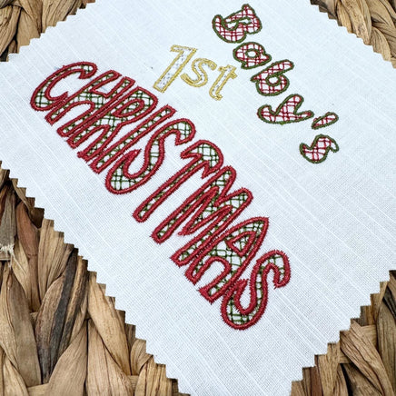 Baby's First Christmas Machine Embroidery Design - sproutembroiderydesigns