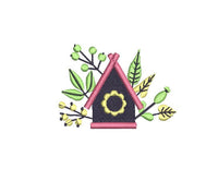 Birdhouse Embroidery Design, Set of 6, Birdhouse Machine Embroidery Design, 4x4 hoop, Birdwatcher embroidery design - sproutembroiderydesigns