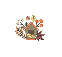 Autumn Birdhouse Embroidery Design, Set of 6, Fall Birdhouse Machine Embroidery Design, 4x4 hoop, Birdwatcher embroidery design - sproutembroiderydesigns
