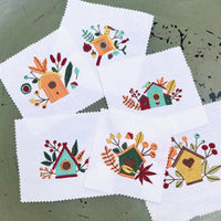 Birdhouse Embroidery Design, Set of 6, Birdhouse Machine Embroidery Design, 4x4 hoop, Birdwatcher embroidery design - sproutembroiderydesigns