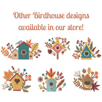 Christmas Birdhouse Embroidery Design, Christmas Bird embroidery design, - sproutembroiderydesigns