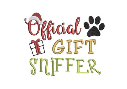 Official Gift Sniffer Dog Machine Embroidery Design, 3 Sizes, Dog Bandana Embroidery, Dog Christmas Embroidery Design