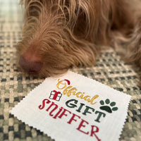 Official Gift Sniffer Dog Machine Embroidery Design, 3 Sizes, Dog Bandana Embroidery, Dog Christmas Embroidery Design