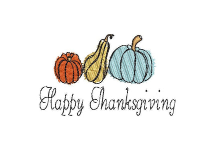 Happy Thanksgiving Machine Embroidery Design - sproutembroiderydesigns