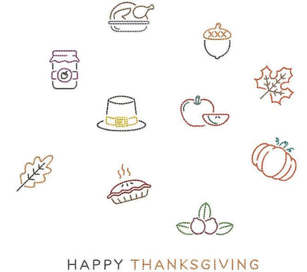 Bundle of Thanksgiving Machine Embroidery Design - sproutembroiderydesigns