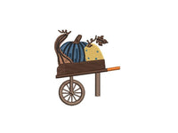 Autumn Wheelbarrow Embroidery Design, Set of 6, Fall Wheelbarrow Machine Embroidery Design, 4x4 hoop, Gardener embroidery design