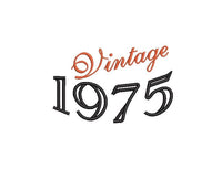 Vintage 1975 Machine Embroidery Design, 50th birthday embroidery design, 4x4 and 5x7 hoops