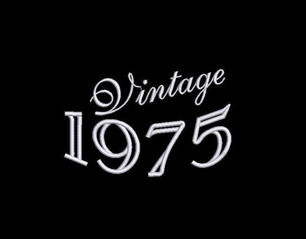 Vintage 1975 Machine Embroidery Design, 50th birthday embroidery design, 4x4 and 5x7 hoops