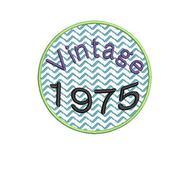 1975 Seal Machine Embroidery Design, 50th Birthday embroidery design, 4x4 and 5x7 hoops, year embroidery