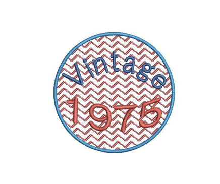 1975 Seal Machine Embroidery Design, 50th Birthday embroidery design, 4x4 and 5x7 hoops, year embroidery