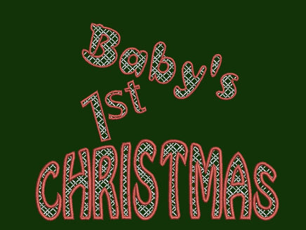 Baby's First Christmas Machine Embroidery Design - sproutembroiderydesigns