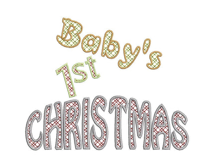 Baby's First Christmas Machine Embroidery Design - sproutembroiderydesigns