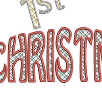 Baby's First Christmas Machine Embroidery Design, 3 sizes, Christmas embroidery design, 4x4 and 5x7 hoop, - sproutembroiderydesigns