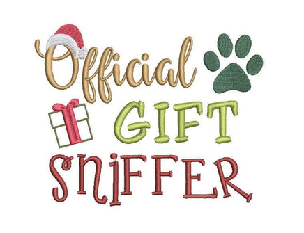 Official Gift Sniffer Dog Machine Embroidery Design - sproutembroiderydesigns