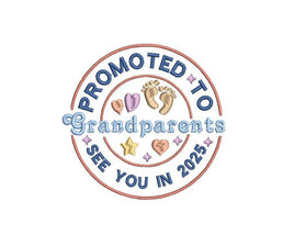 Promoted to Grandparents Machine Embroidery Design - sproutembroiderydesigns