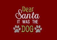 Dear Santa, It Was The Dog Machine Embroidery Design, 3 Sizes, Funny Dog Bandana Embroidery, Dog Christmas Embroidery Design