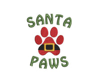 Santa Paws Dog Machine Embroidery Design - sproutembroiderydesigns